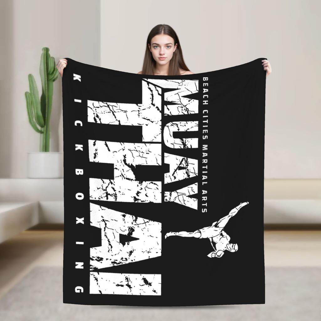 Muay Thai Brazilian Jiu-jitsu Flannel Throw Blanket Boxing Wrestling Bedding Knitted Blanket Travel Super Soft Portable Quilt
