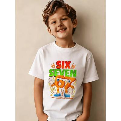Summer Children's T-shirt Cotton Casual Fashion 67 Six Seven Funny Printer Boys Girls Short Sleeve Tees Trendy Soft Kid Clothes
