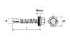 Impax Self-Drilling Screw With Epdm #3.5Mm Ral8017 4.8*19Mm - 3 Sto - 635208017*19