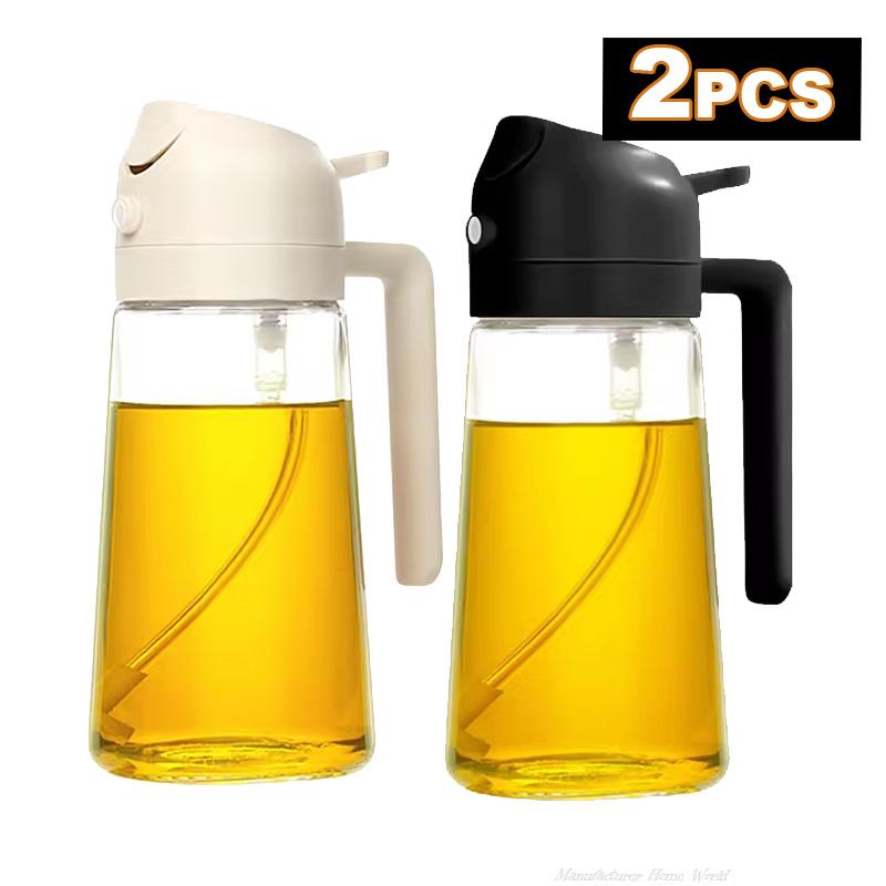16oz Oil Sprayer for Cooking 2 In 1 Spray  Pour Olive Oil Dispenser 500ml Plastic Spray Oil Bottle - Kitchen Barbecue Gadgets