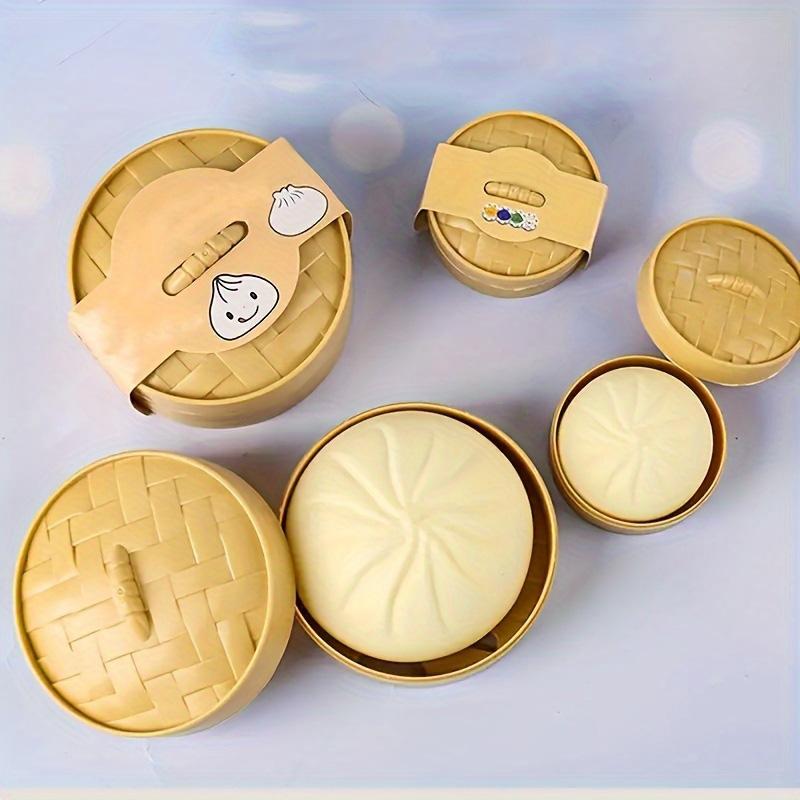 Simulation Dumpling With Food Steamer Anti Stress Squishy Fidget Toys Soft Dough Ball Sensory Squeeze Toy For Office Classroom
