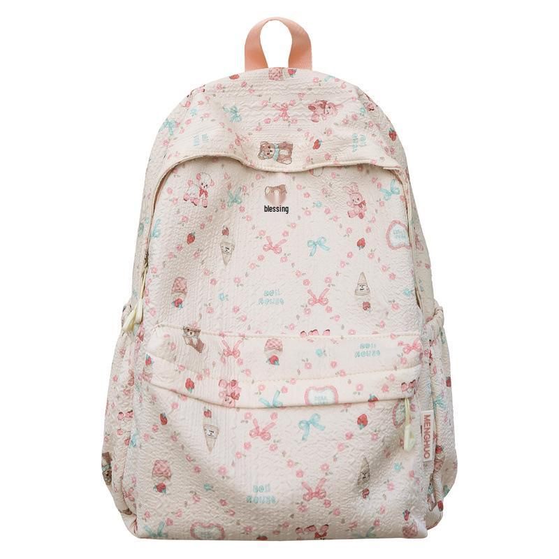 Japanese Style Women's Cute Cartoon Double Shoulder Travel Backpack - Large Capacity School Bag for Students