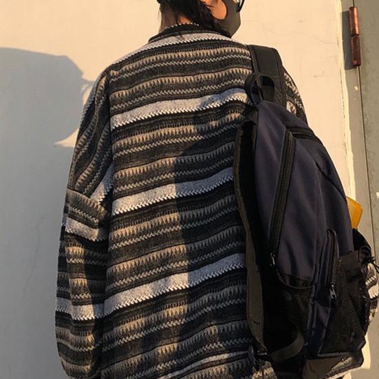 Dámský svetr Pruhovaný Vintage styl Ležérní Nadměrný Podzimní svetr pro každodenní nošení
