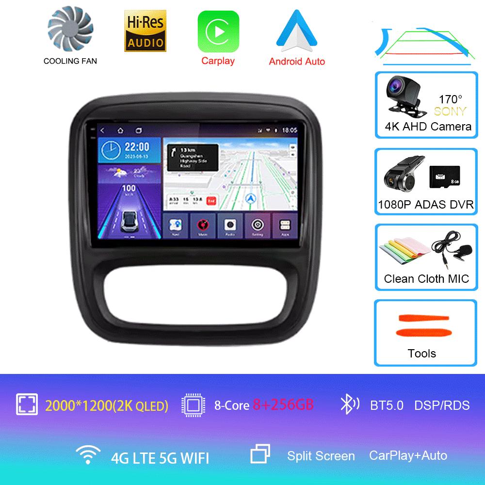 Android 12 Car Radio GPS for Renault Traffic 3 2014 - 2021 Opel Vivaro B 2014 - 2018 Multimedia Video Player Navigation Carplay