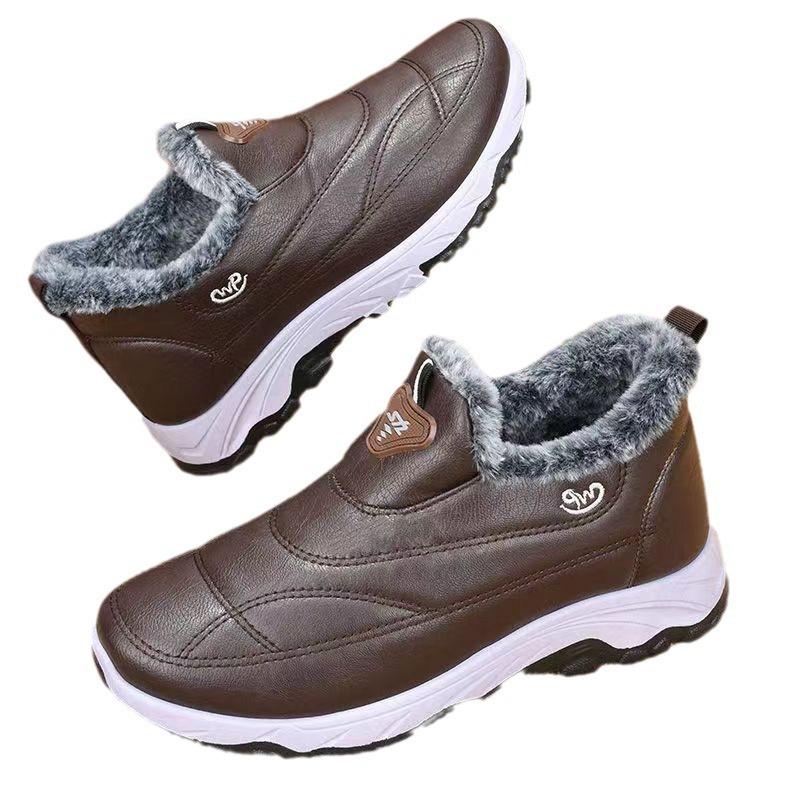 Winter New Thickened Cotton Shoes Foreign Trade Douyin Velvet Warm Walking Shoes Middle-aged and Elderly One-pedal Snow Boots