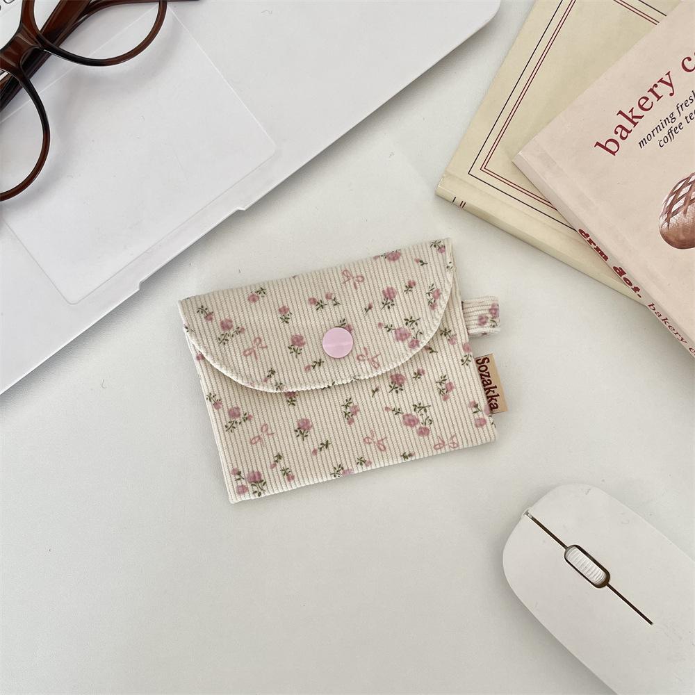 Corduroy Small Coin Wallet  Card Case  Coin Storage  Student Wallet  Card Case  ID Card Bag