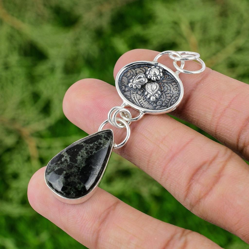 Thanks Giving Day Sale Natural Star Galaxy Jasper Sterling Silver Bezel Pendant