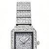 Women's Rhinestone Bracelet Watch Alloy Quartz Wristwatch with Densely Set Crystals, Scratch-resistant Mineral Glass Watch for Office Party Date