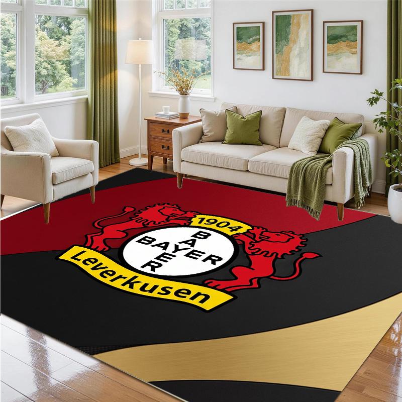 Bayer Leverkusen Football Design Crystal Velvet Rug Soft Decorative Mat for Bedroom Entrance