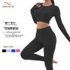 High-Waisted Quick-Dry Seamless Yoga Set with Butt-Lifting Leggings & Long-Sleeve Top for Women