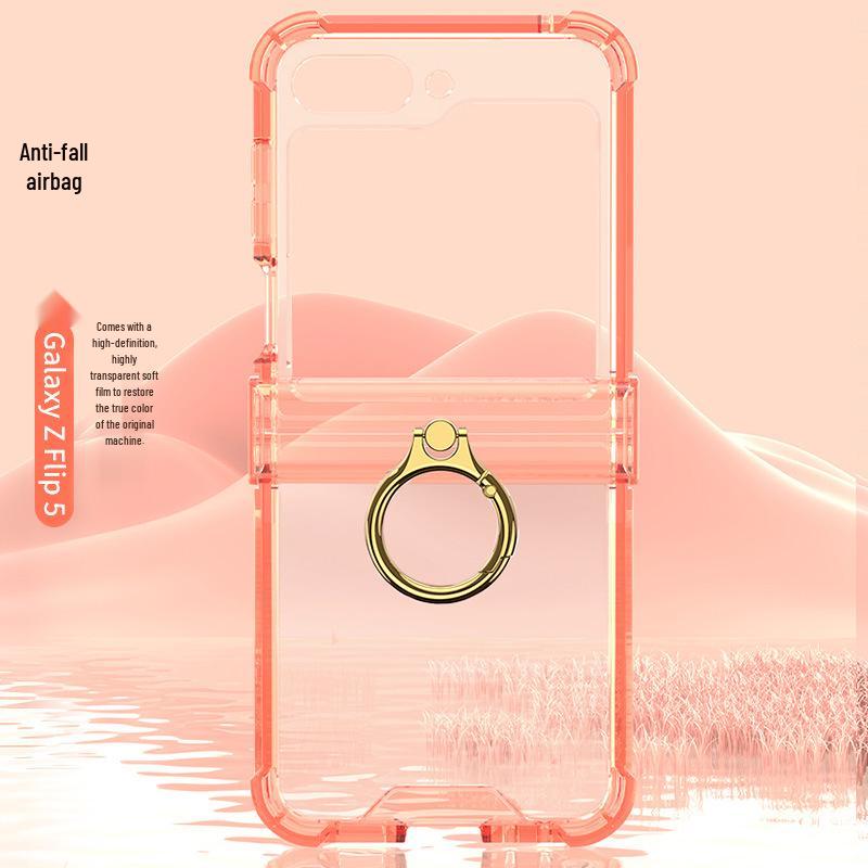 Samsung Z Flip6 Protective Case with Hinge Ring Holder, Full Coverage, Anti-fall. Suitable for Men & Women.