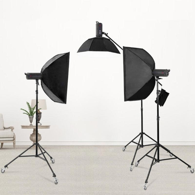 Heavy Duty Rolling Light Stand with Swiveling Casters 360 Degree Rotating for Photographers and Video Production Teams