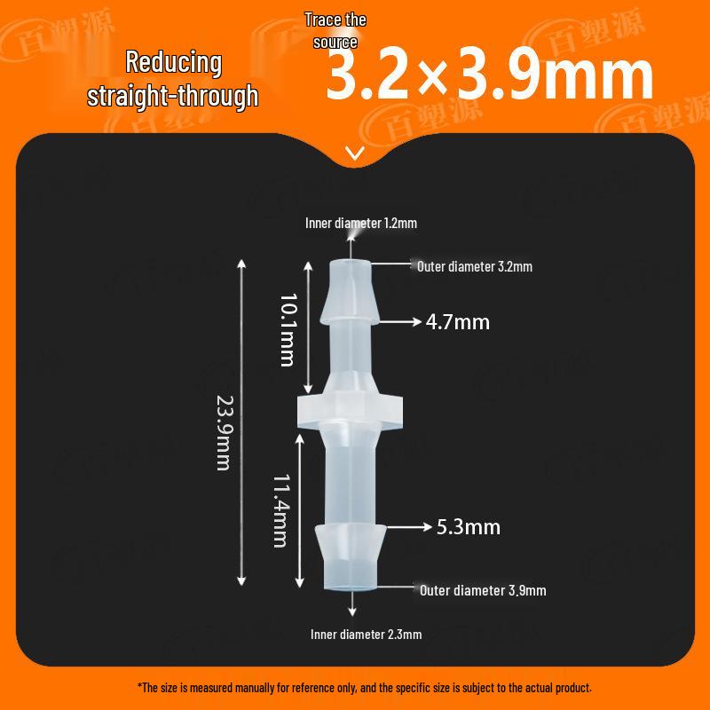 Two-Way Straight Through Plastic Hose Reducer Connector for Fish Tanks