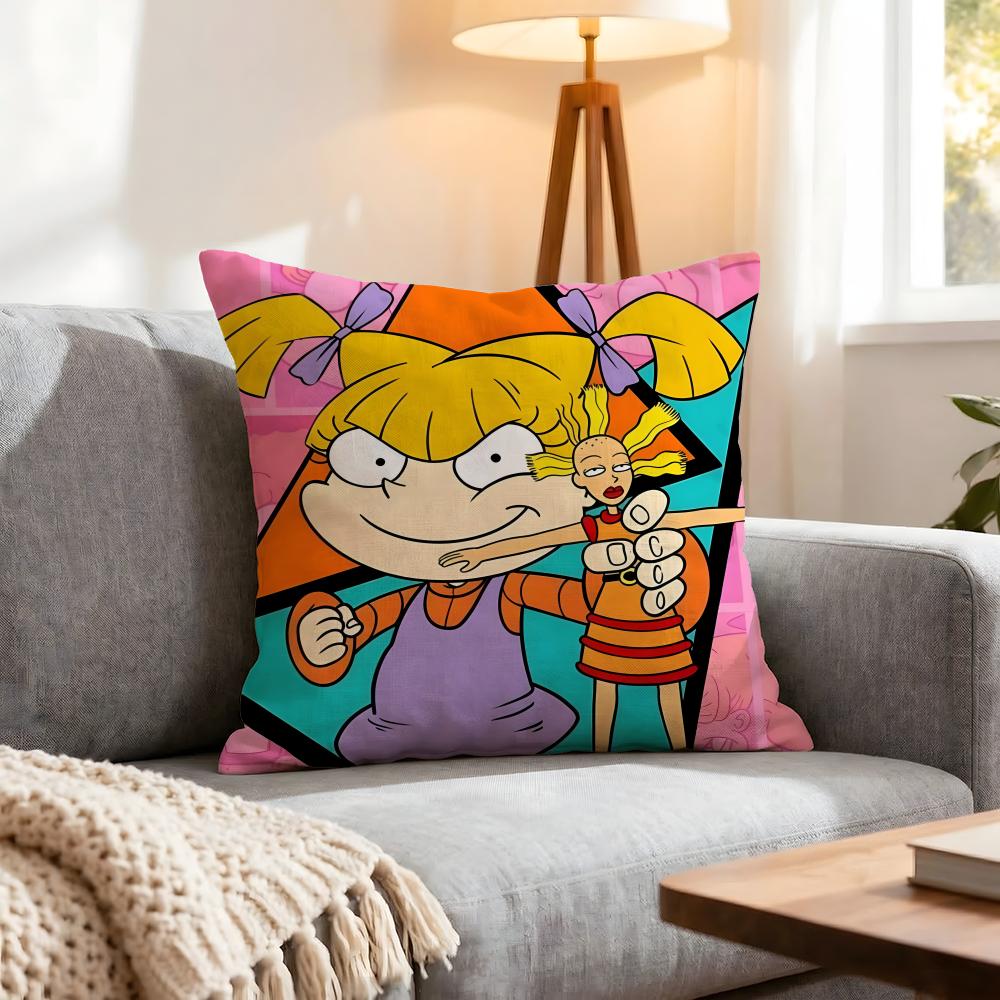 Cartoon Rugrats Cushion Cover 1Pcs Decorative Covers Soft Cushion Case For Sofa Couch Decor 40X40 45X45 Pillowcases