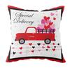 Valentine's Day Cushion Short Plush Love Printed Cushion Cover Car Bedside Cushion Gift