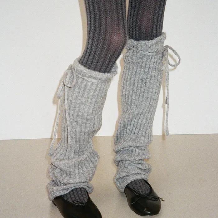 Drawstring Leg Warmer - Grey