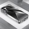 Silver gray metal cut glass phone case suitable for Samsung Galaxy S26 S25 S24 S23 S22 S21 S20FE/Ultra/Plus anti drop back cover