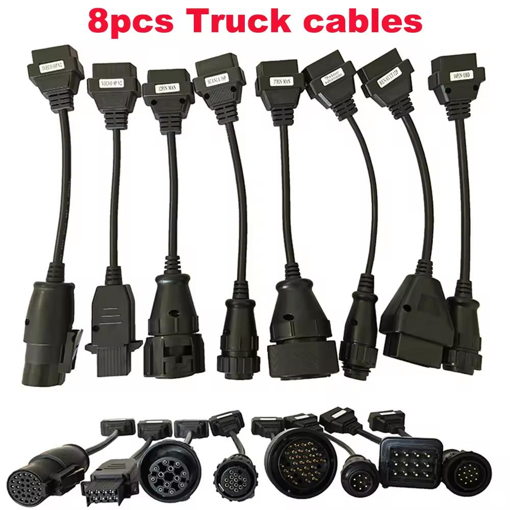 Full Set 8pcs Truck Obd2 Cables Diagnostic Obd Truck Cable For Delphi DS150 DS150E TCS CDP Multidiag MAN OBD2 Renault Tool
