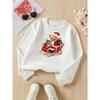 European Sizes Merry Christmas Bear Sleigh Gifts Crewneck Sweatshirt for Girls, Autumn Winter Top, Long Sleeves Casual Multicolored for Young Girls.
