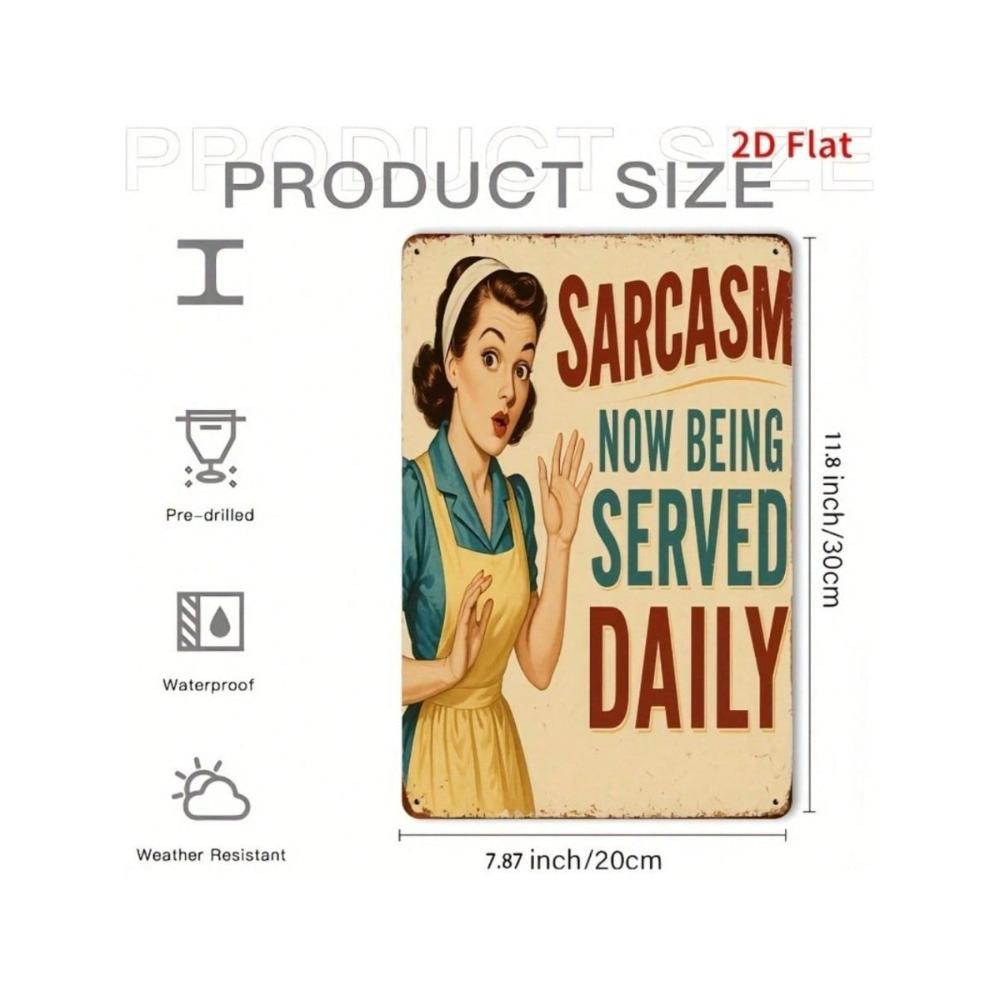 Sarcastic Metal Wall Art Sign Waterproof Vintage Kitchen Decor