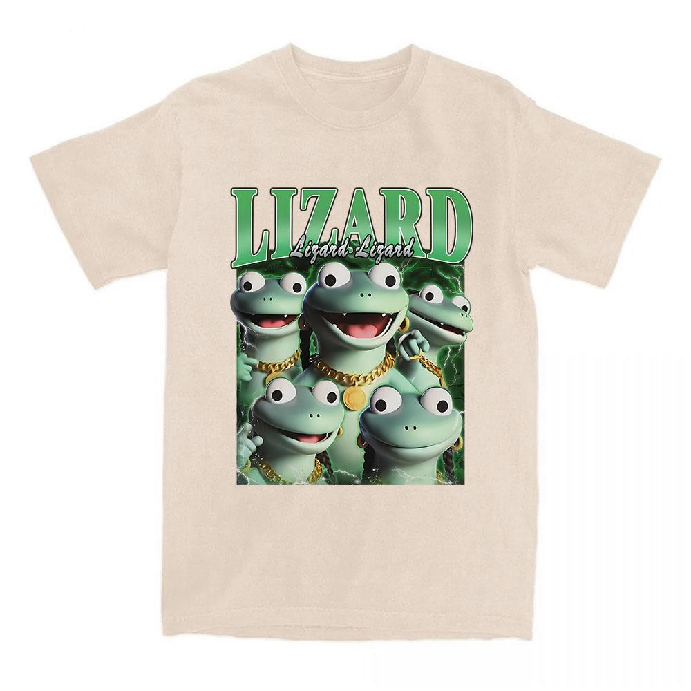 Lizard Meme T-shirt Short Sleeve Casual Female Tshirts Fashion Cotton Women Men Tee-shirt Funny Cartoon Printing Tees Female Top