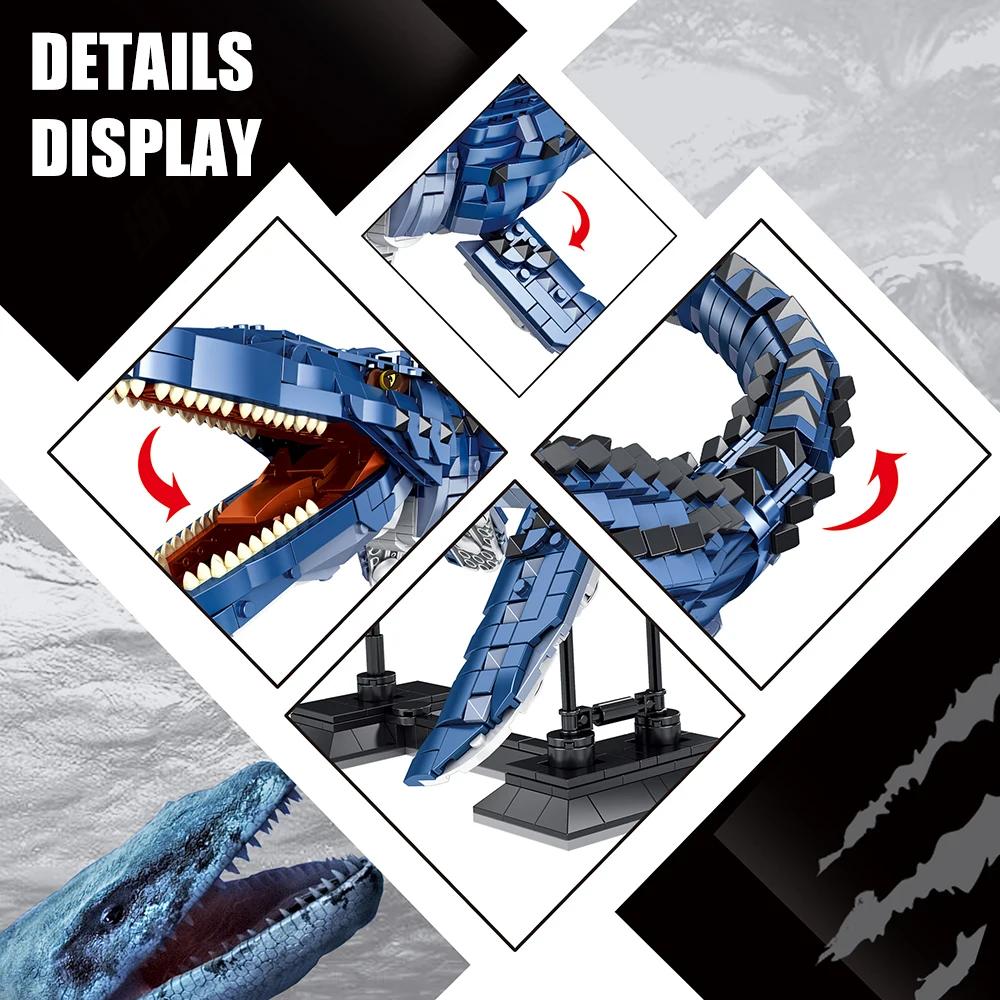 Dinosaurier Spielzeug Jurassic Park Indominus Rex Dinosaurier Welt Bausteine Mosasaurus Tyrannosaurus Steine DIY Spielzeug Kinder Geschenke