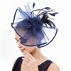 Elegant Feathered Tulle Fascinator Hat with Hair Clip For Women Church Wedding Party Bridal Shower Headpiece Accessory