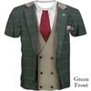 Sport Quick-dry Breathable Funny Fake Suit Men T-shirt Luxury Designer Cosplay Street Short Sleeve Street Casual Top