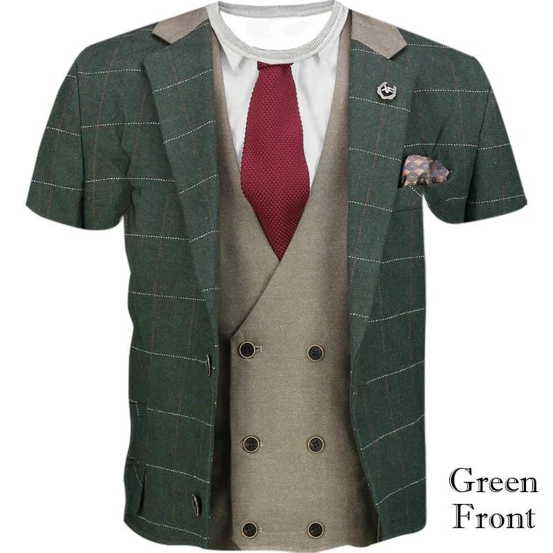 Unisex female3D Print Sport Quick-dry Breathable Funny Fake Suit Men T-shirt Luxury Designer Cosplay Street Short Sleeve Street Casual Top