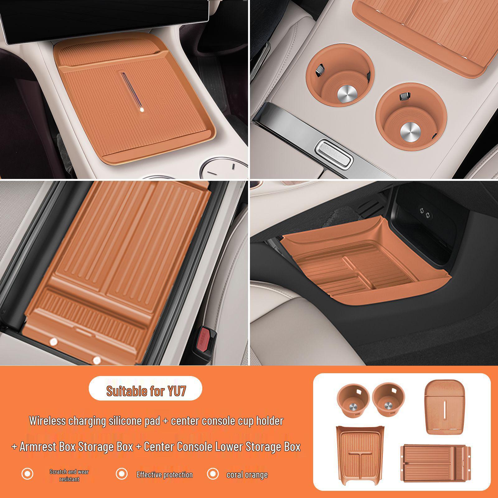 

Xiaomi YU7 Console Water Cup Holder Protector - 5-Piece Non-Slip Waterproof Silicone Car Accessory Set