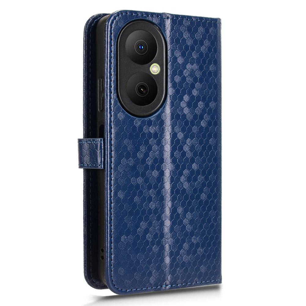 For Huawei Nova Y73 4G/Enjoy 80 Wallet Case Dot Pattern Imprint PU Leather Phone Cover with Wrist Strap