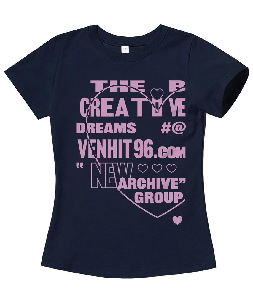 VENHIT Heart Dream Slim Fit Short Sleeve T-Shirt
