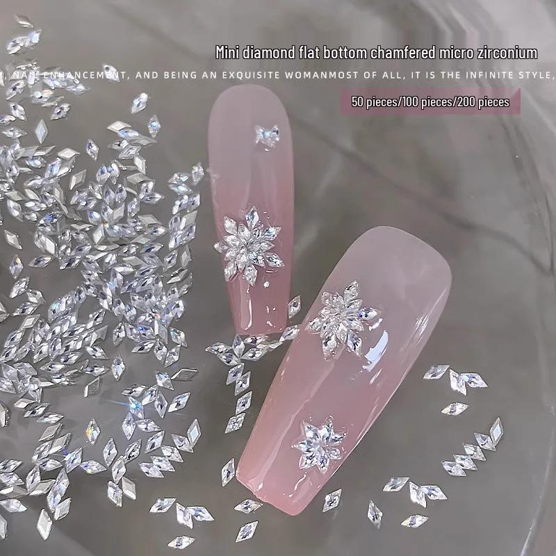 Marquise Mini Zircon Nail Art Rhomboid with Super Flash Flat Bottom DIY Pile Drill Jewelry