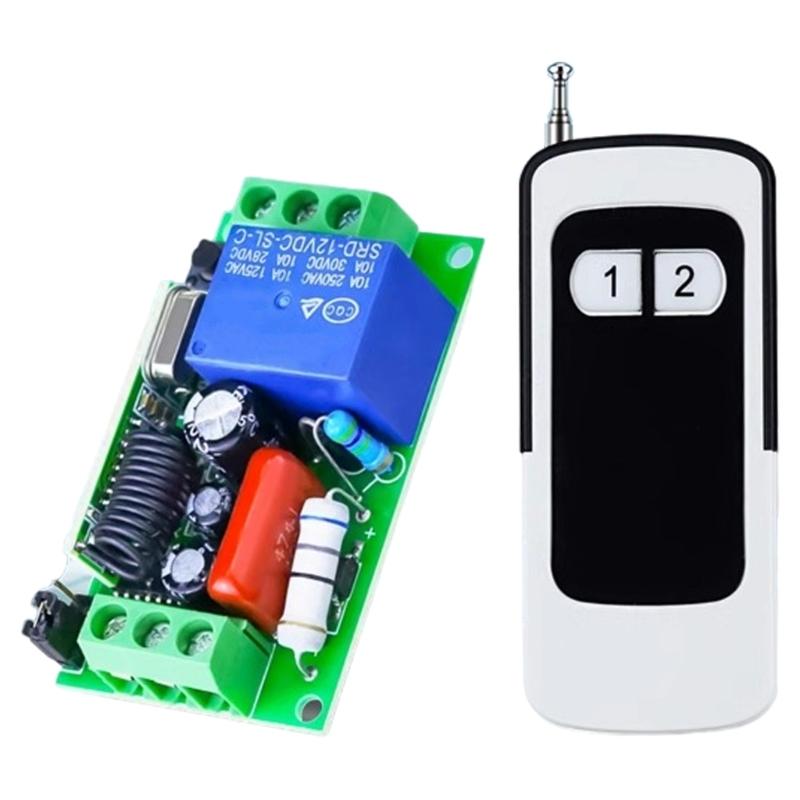 Convenient 433Mhz AC180~240V Remote Controls Relays for Lighting and Motorized Devices, 10A 2 Channel with Transmitters 1 белый