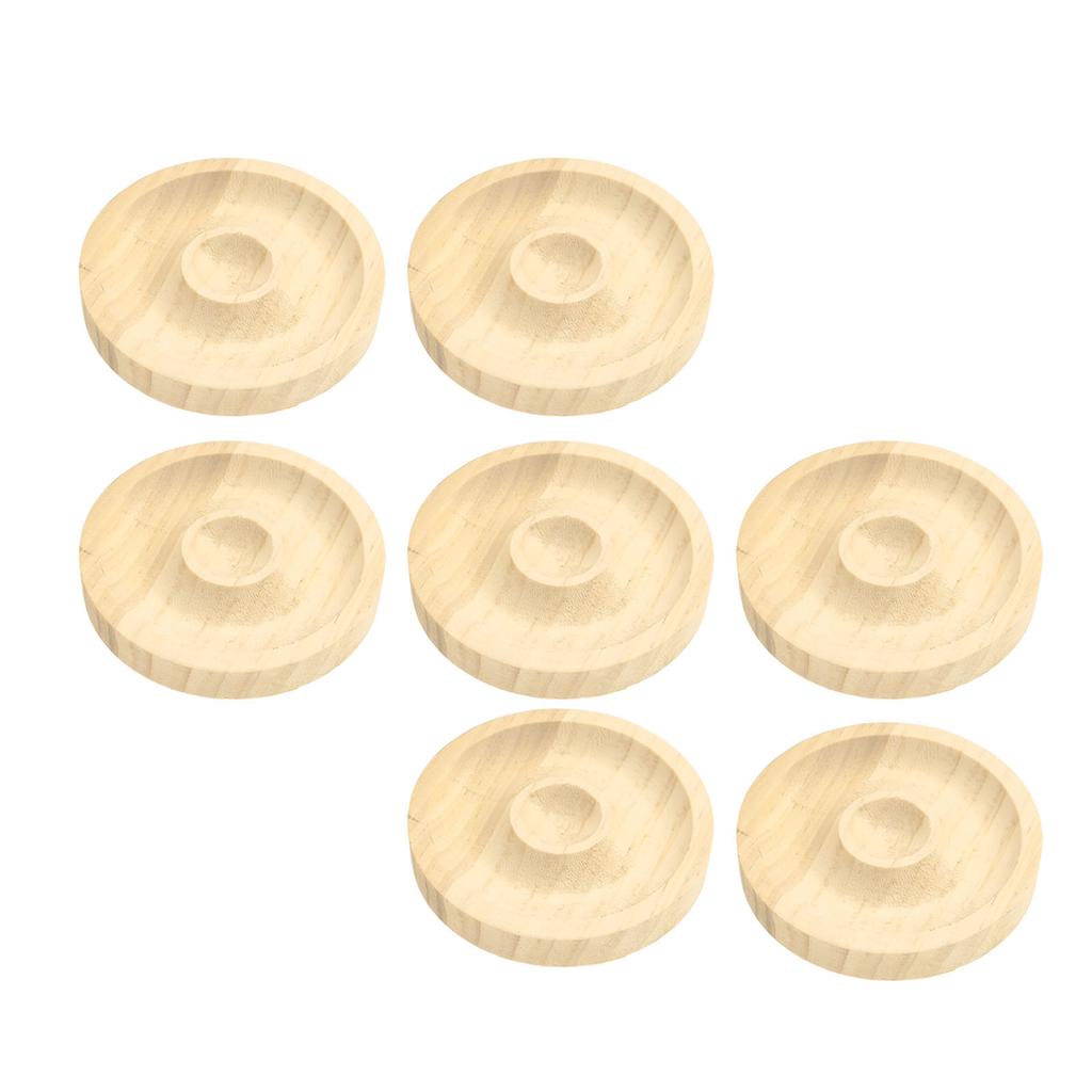 10pcs Bead Bracelet Display Tray Multipurpose Stylish Elegant Round Shape Solid Wood Jewelry Tray