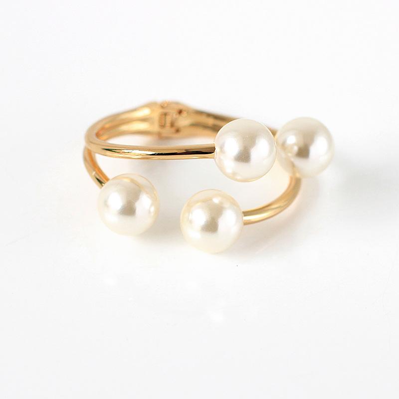 Bracciale di Perle Bracciale Versatile Bracciale a Doppia Filza Asimmetrico da Donna Gioiello Semi Aperto