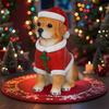 Realistic Dog Figurine Resin Puppy Animal Statue Christmas Decoration Lifelike Labrador Bichon Corgi Model for Indoor Outdoor Home Decor