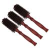 3pcs Round Hair Brush Small High Temperature Resistant Round Curling Styling Hair Brush with Wooden Handle for Home