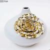 Creativity Tower Shape Gold-plated Ceramic Vase Artificial Flowers Decorative Flower Arrangement Desk Decoration Floral Vases