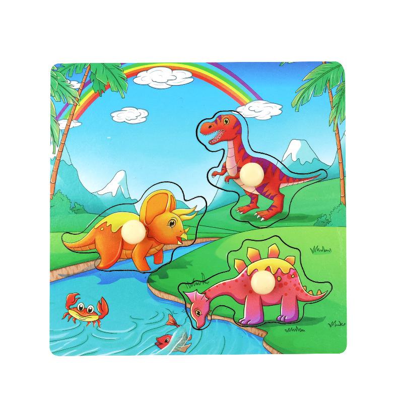 Baby Children Three-dimensional Puzzle Wooden Early Education Intellectual Puzzle Educational Toy Wooden Nails