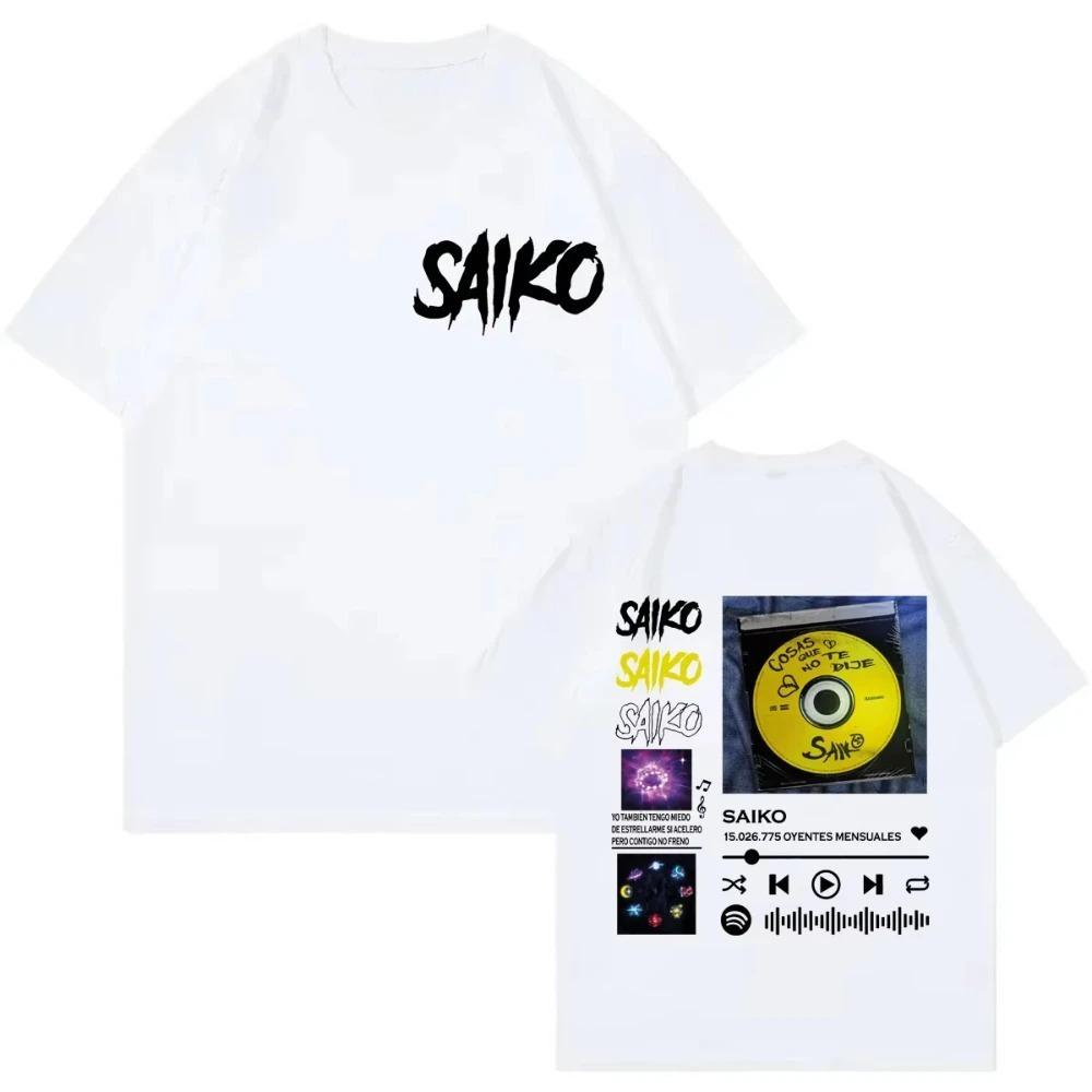 Fashion Hip Hop Oversized Short Sleeve TShirt Rapper Saiko Album Merch T Shirts Unisex Unisex High Quality Cotton Clothing TShirts
