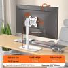 White Adjustable No-Drill Desktop Monitor Stand with Rotation