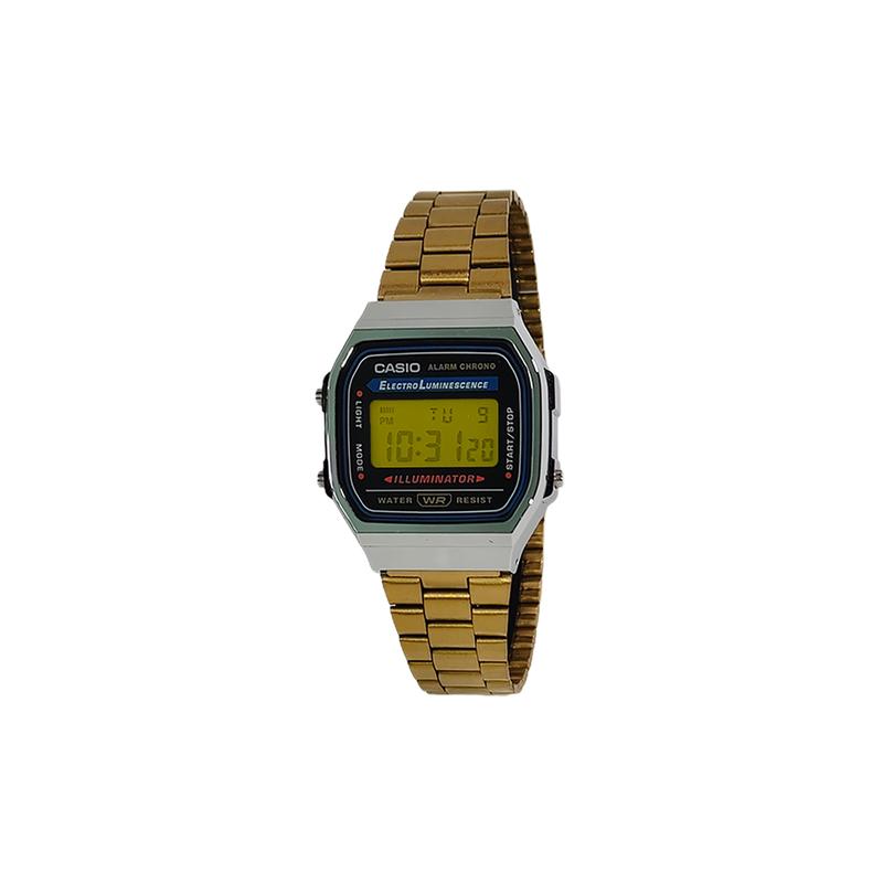 CASIO Customized watch modified series, various colored mirrors, silver resin case, classic retro small square A158WA-JinSeBiaoDaiHuangSeBiaoJing
