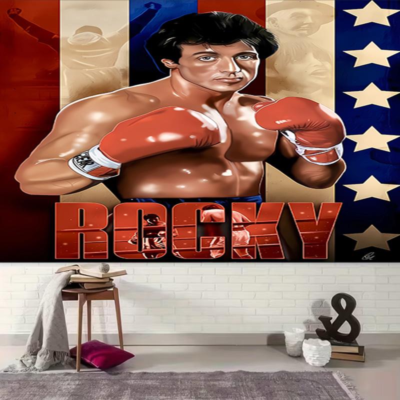 1pc The Champion of Boxing Rock-y Tapestry, Living Room, Bedroom, Office, Party Decor, Ideal Festive Gift