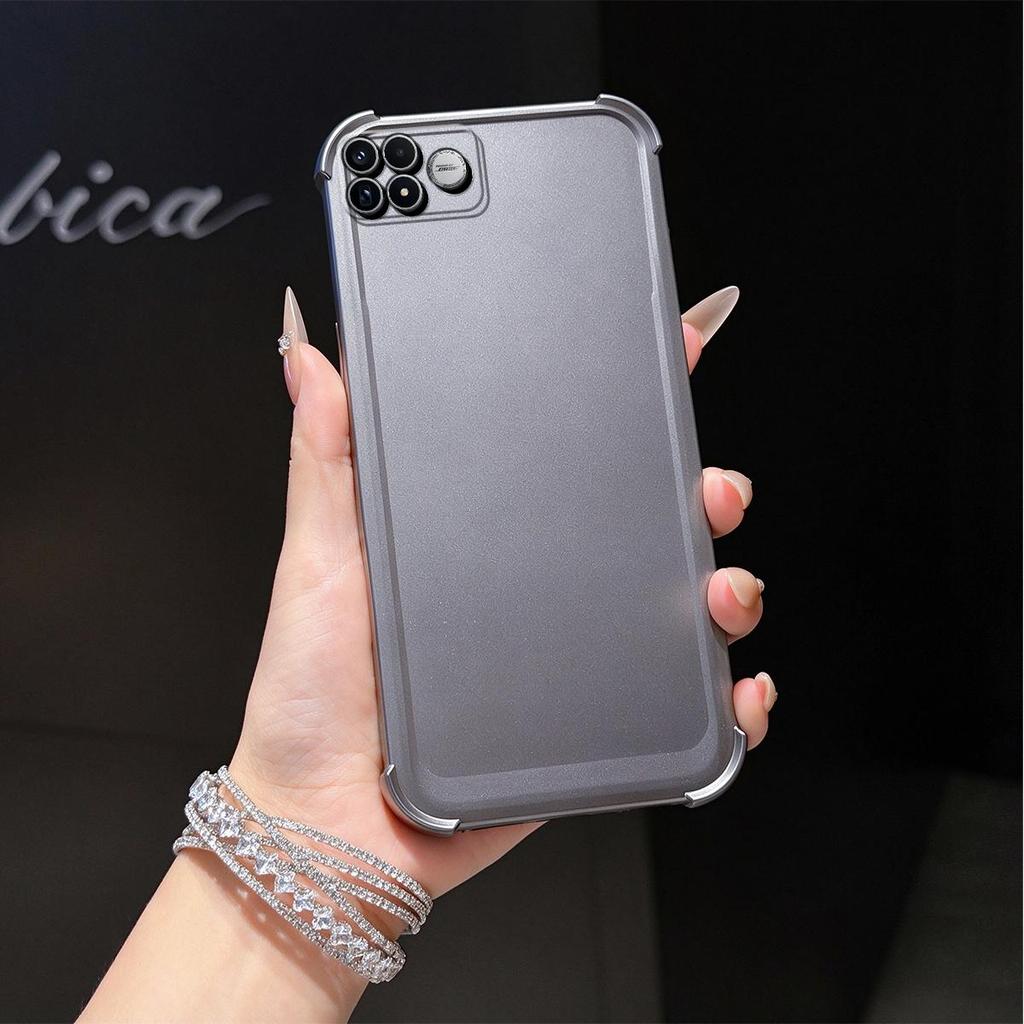 Case for Xiaomi POCO F9 Ultra Pro Metallic Airbag Case with 4-Corner Shock Absorbers Cover