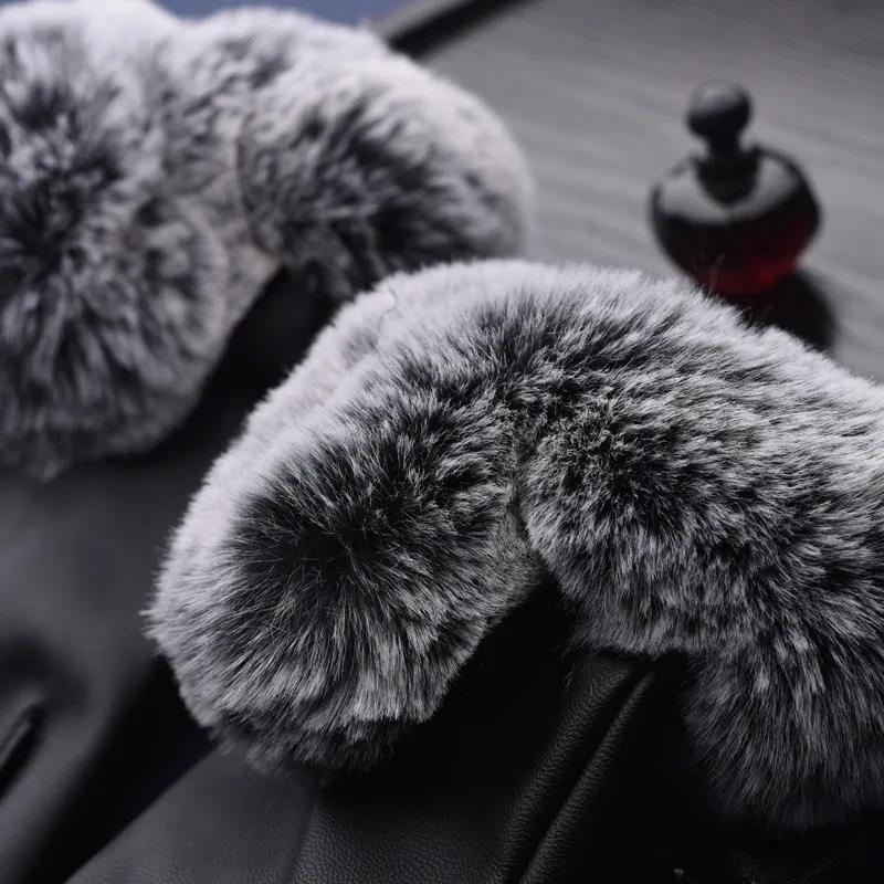 Mănuși de iarnă din piele de damă pentru modă rece și caldă Soft Burr Plus catifea groase pentru ecran tactil