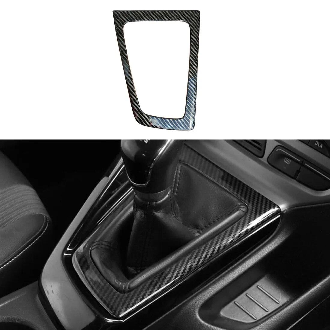 

Цвет углеродного волокна, стальная внутренняя крышка панели переключения передач, накладка, подходит для Ford Focus MK3 2012 2013 2014 MT RHD Right Hand Side