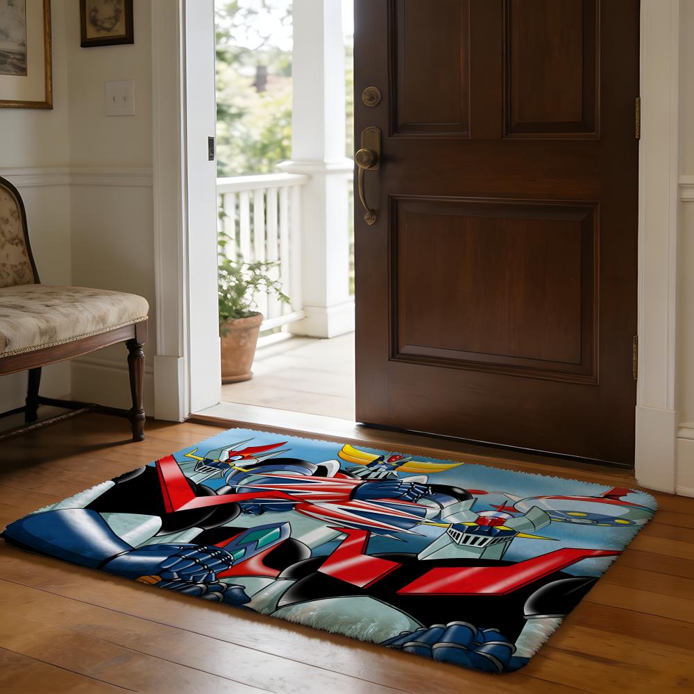 UUfo Robot Goldrake Floor Mat Soft Flannel Absorbent Mat Non-Slip Rug Home Bedroom Bathroom