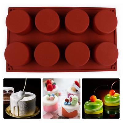 Mini Silica Gel Cake Mould Baking Tool Round 6-Cavity Soap Mould Flexible Biscuit Mould Soap
