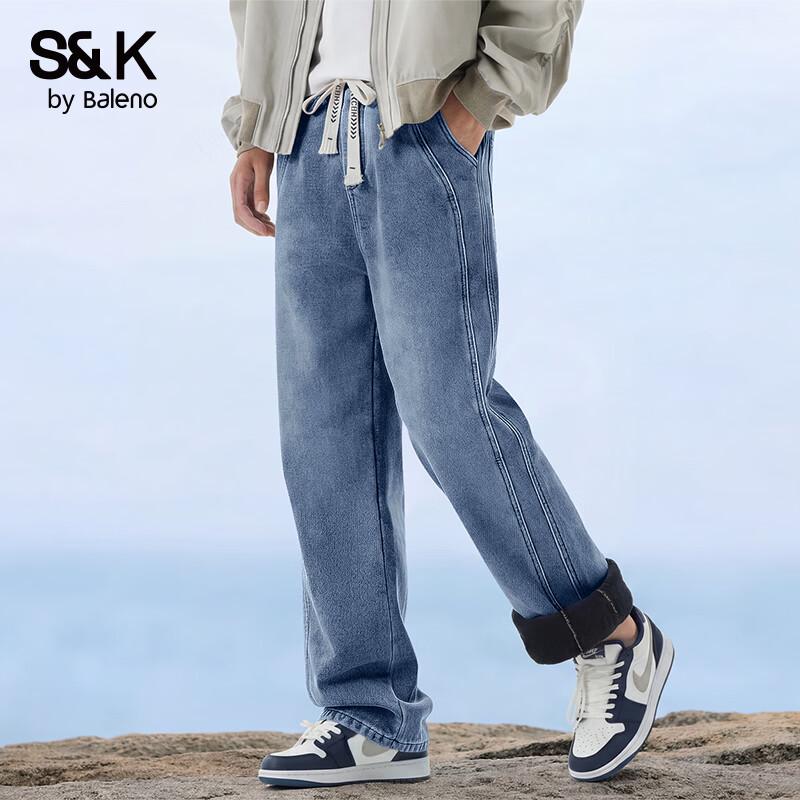 

Baleno Men s S&K Series Fleece-Lined Straight Denim Jeans 2XL
